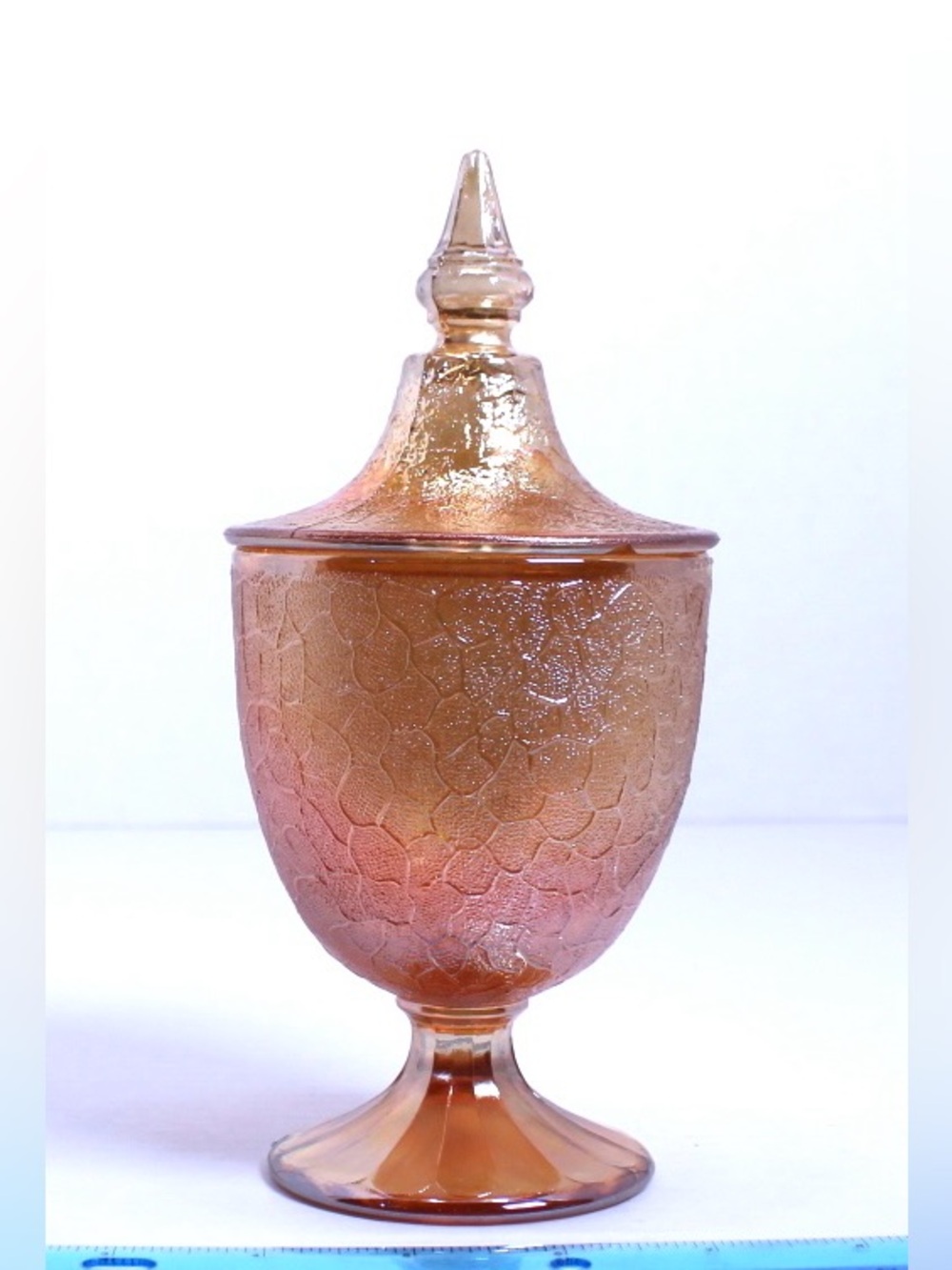 Vintage Jeannette Glass Company Covered Candy Dish